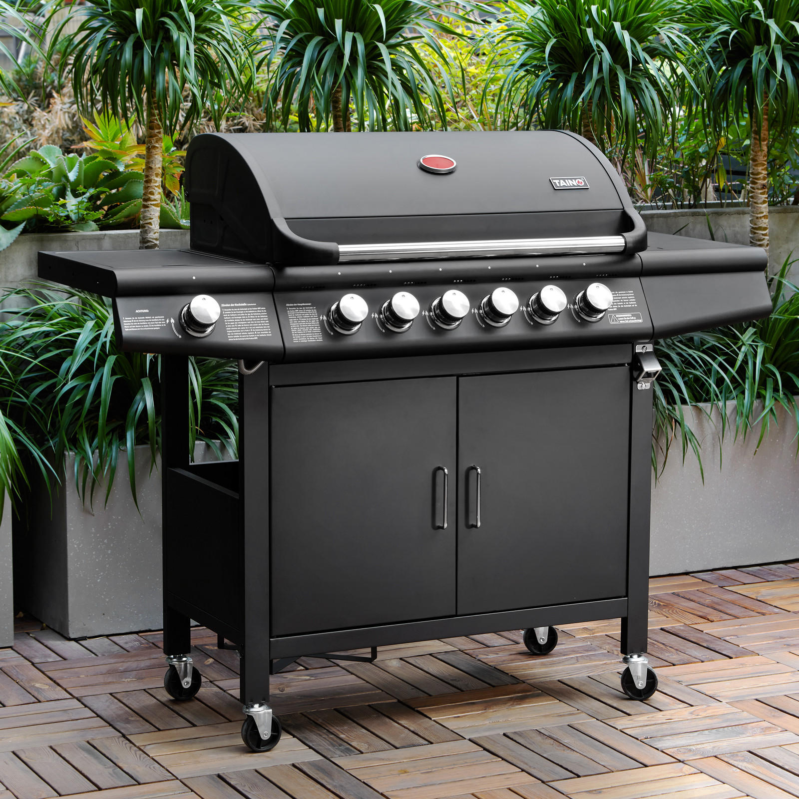 GASGRILL Set RED 6+1 - Schwarz, Metall (146/114/54cm) - TAINO