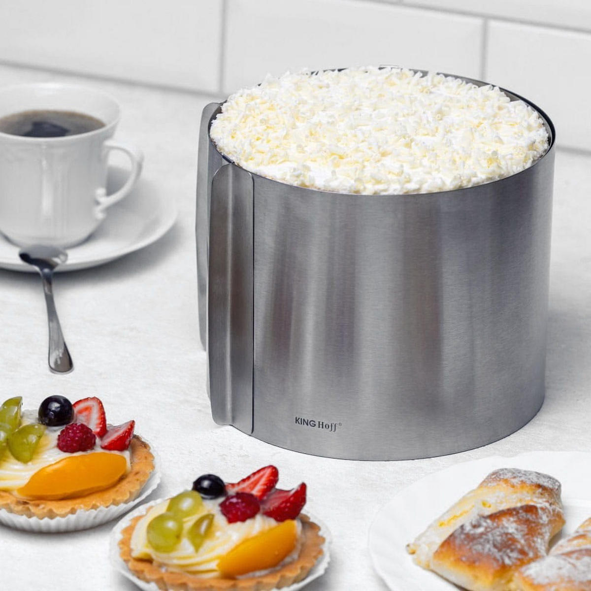 TORTENRING Silber 16/16/15 cm KH1793 - Silberfarben, Metall (16/15/16cm) - Kinghoff 