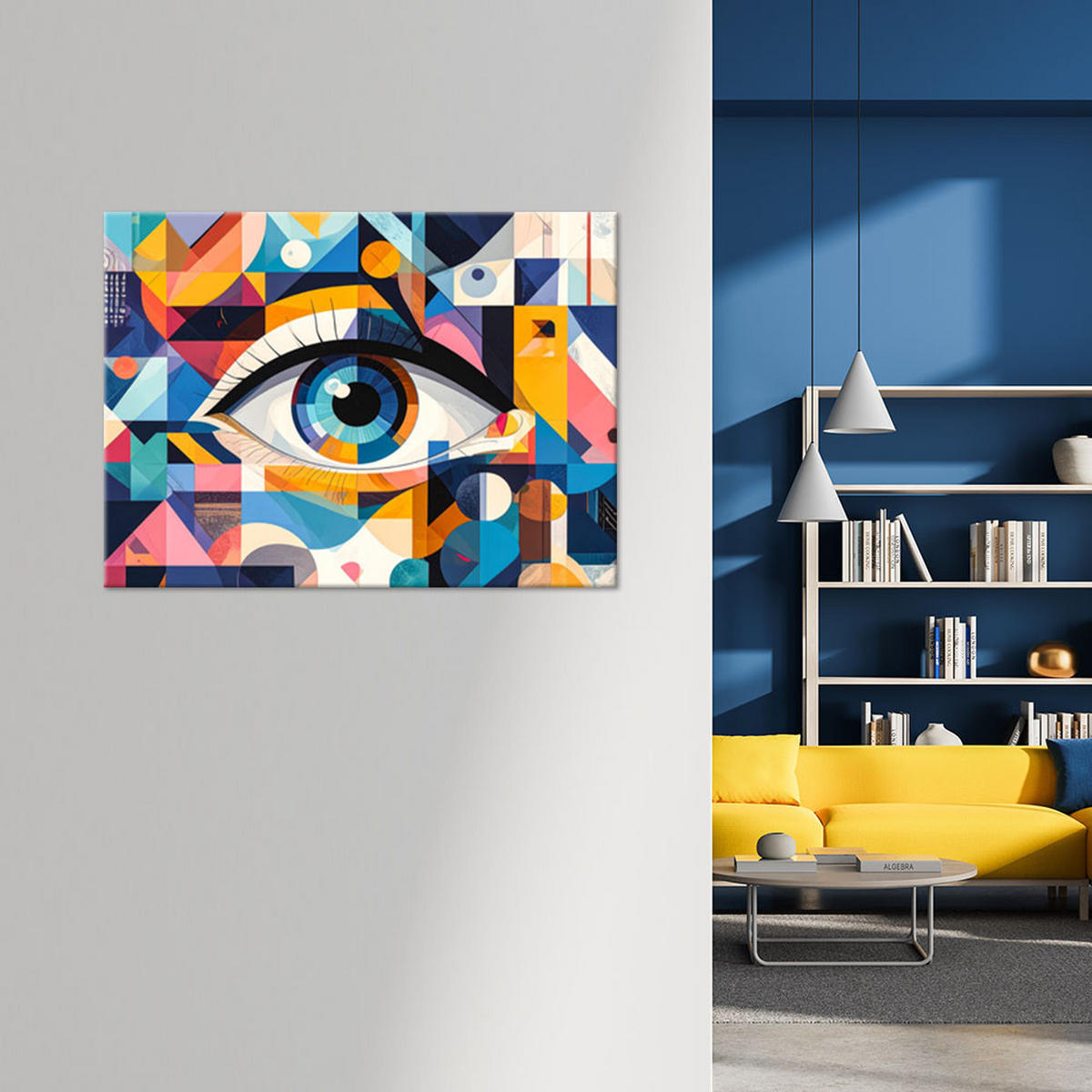 LEINWANDBILD Buntes abstraktes Auge 60x40cm - Multicolor, Textil (60/40cm) - Feeby