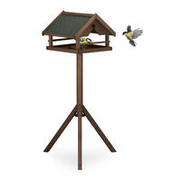 VOGELFUTTERHAUS - Dunkelbraun, Holz (62/120/55cm) - Relaxdays