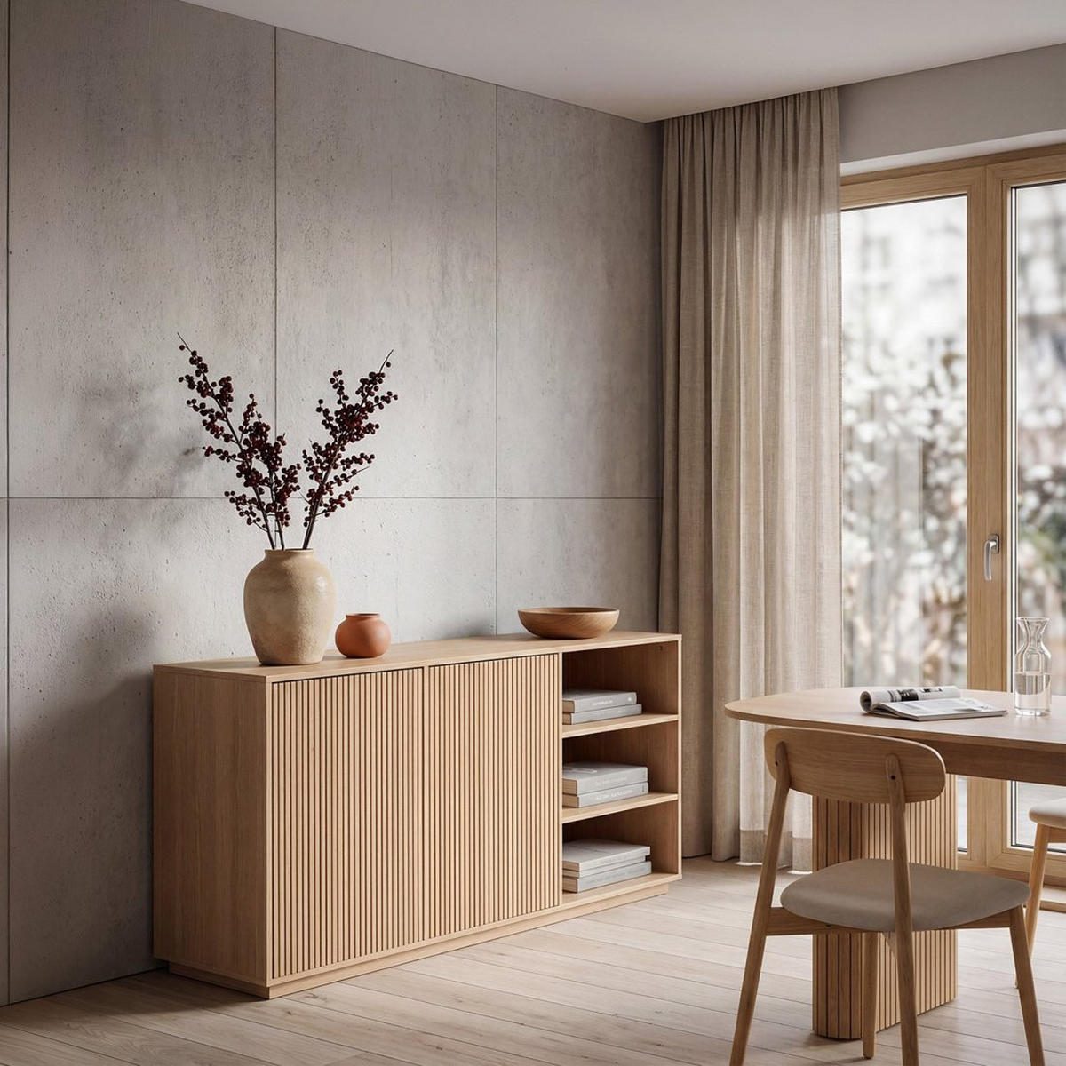 ANRICHTE NIEDRIGE Saven Natürlich 150 cm x 78 cm - Naturfarben, Holzwerkstoff (150/78/40cm) - Klast Home