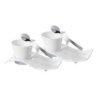 CAPPUCCINO-SET NewWave weiß 150 ml 6-tlg. - Weiß, Keramik (17/11.7/22cm) - Villeroy & Boch