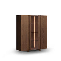 VITRINE Travertino Wildeiche Tabak 120 / 41 / 140cm ohne Travertin Naturstein - Wildeiche, Holz (120/140/41cm) - Feldmann-Wohnen