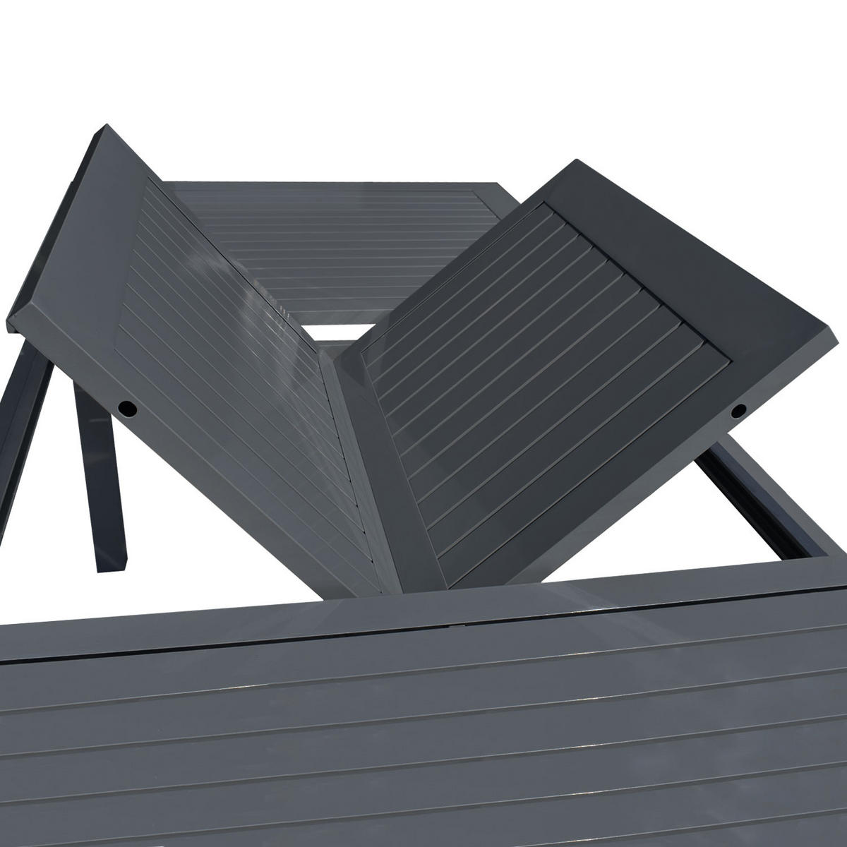 GARTENMÖBEL Capri Grau und anthrazit 8 Plätze - Grau, Metall - Happy Garden