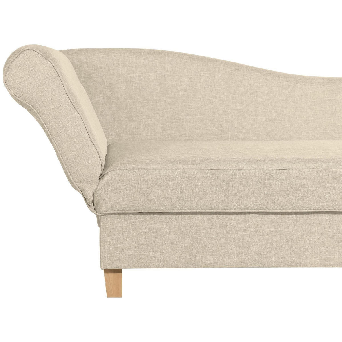 RECAMIERE mit Armteil links klappbar Katia Bezug Flachgewebe Buche natur / beige - Beige, Kunststoff (190/82/88cm) - 58aufmkessel