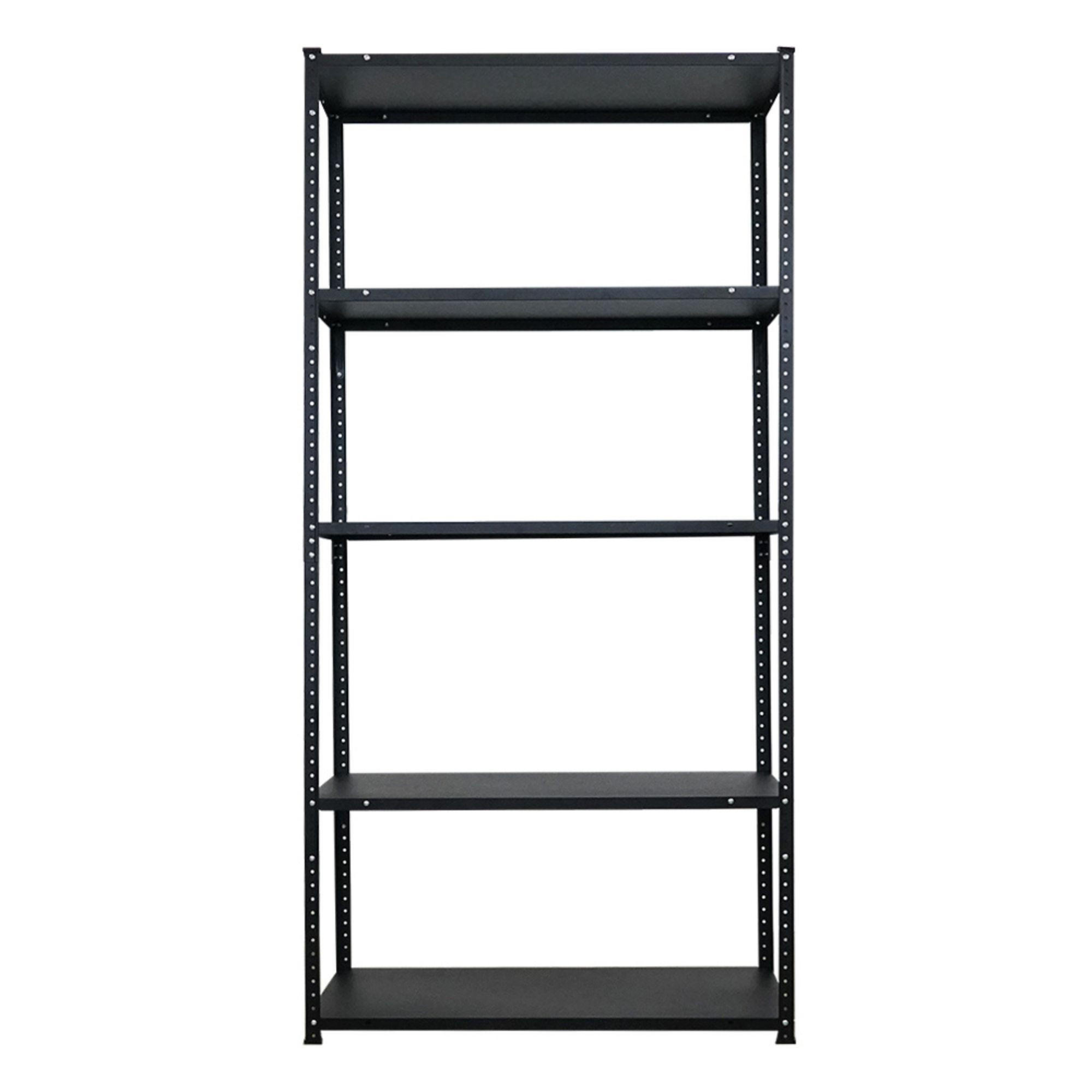 SCHRAUBREGAL Haldor 180x90x40cm 5 Stahlplatten-Ebenen Fachlast 100 kg Schwarz - Schwarz, Metall (90/180/40cm) - PROREGAL