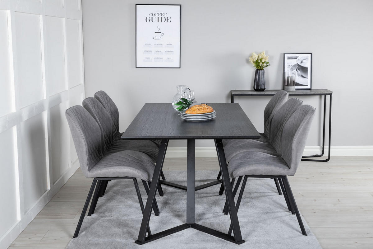 TISCHGRUPPE Grau - Grau, Holzwerkstoff (90/75/180cm) - ebuy24