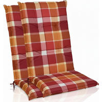 HOCHLEHNERAUFLAGE Sunny RO 120x50x6cm Rot Kariert (2tlg) - Rot, Textil (50/6/120cm) - Beautissu 