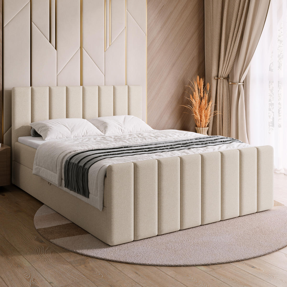 BOXSPRINGBETT Dream Duo mit Topper 180/200 Beige - Beige, Kunststoff (180/200cm) - Bromarkt