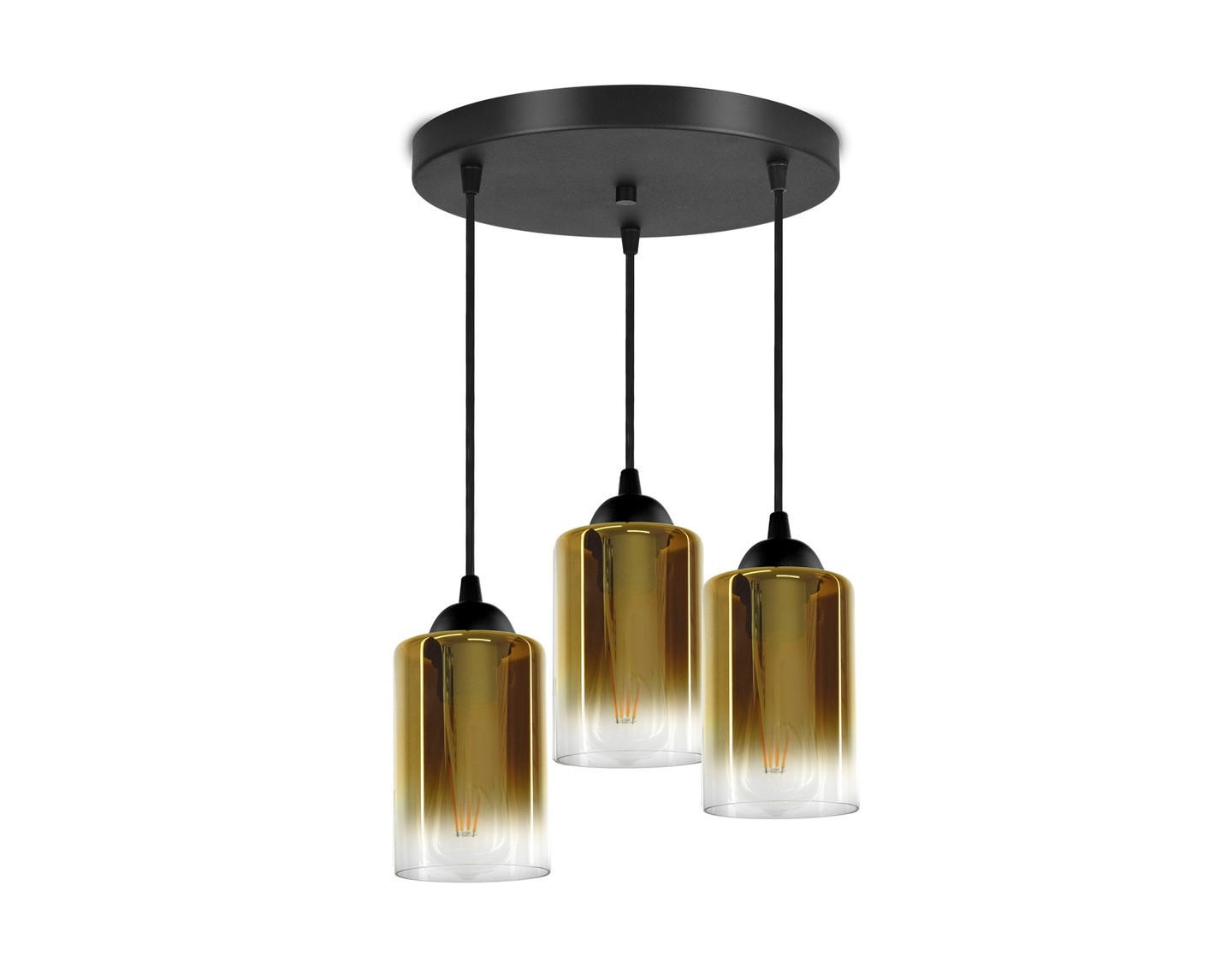 PENDELLEUCHTE GRAF - Transparent/Goldfarben, Glas/Metall (35/35/80cm) - kiki design