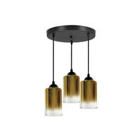 PENDELLEUCHTE GRAF - Transparent/Goldfarben, Glas/Metall (35/35/80cm) - kiki design