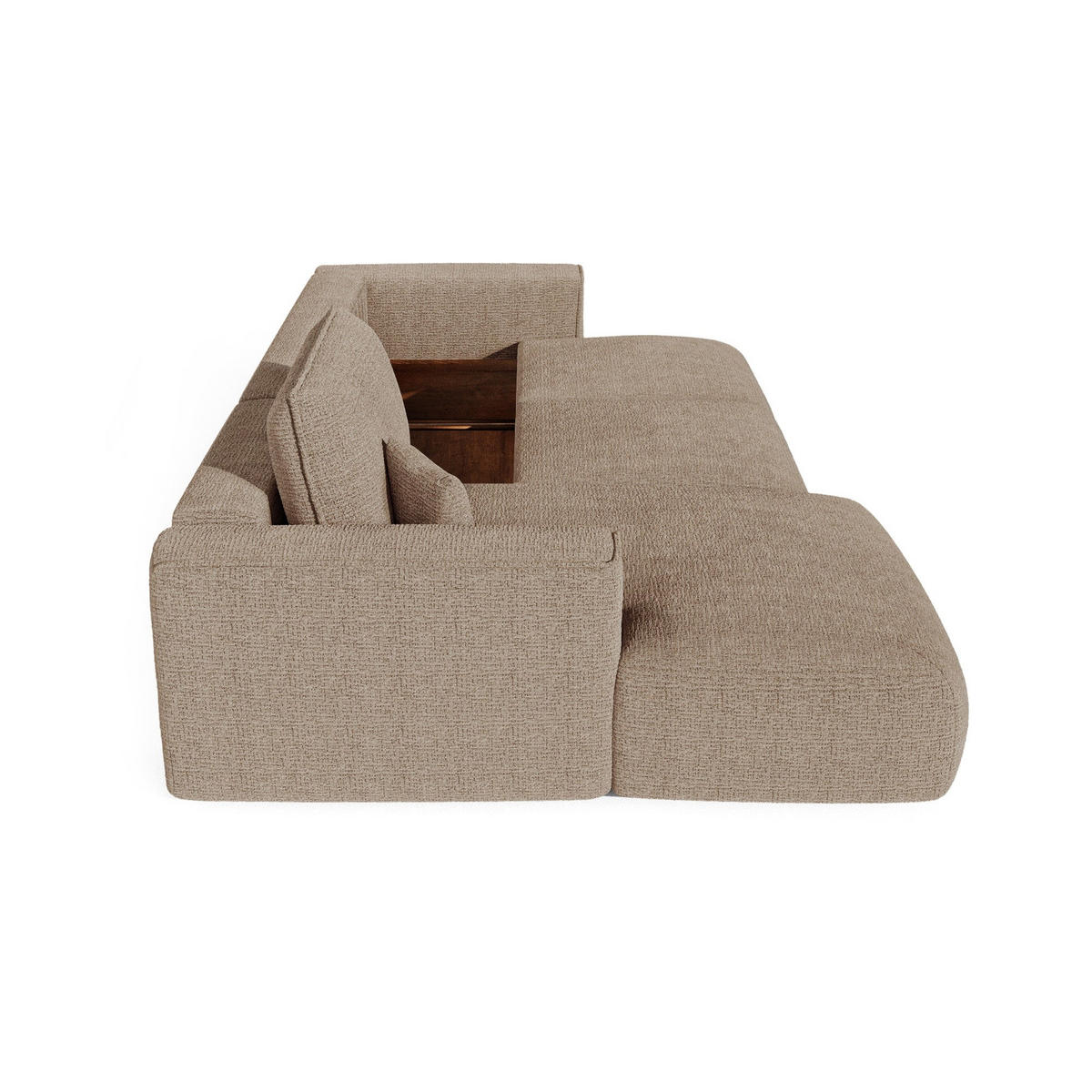 LINKSECK-SCHLAFSOFA mit Stauraum COMO Köpergewebe mit weichem Griff Braun 297cm - Braun, Textil (297/167cm) - Premium Interiors