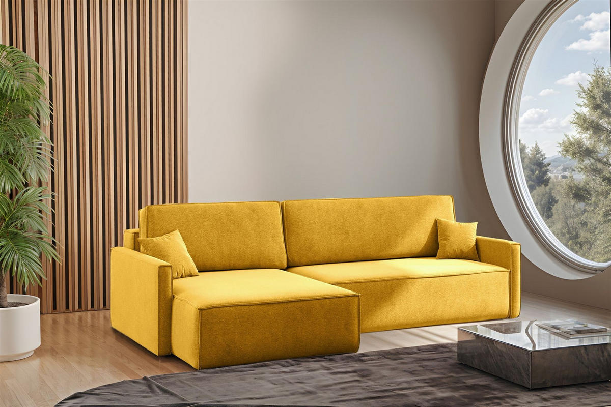 ECKSOFA Louis Salvador - Gelb, Holzwerkstoff/Textil (250/142cm) - Fun Möbel