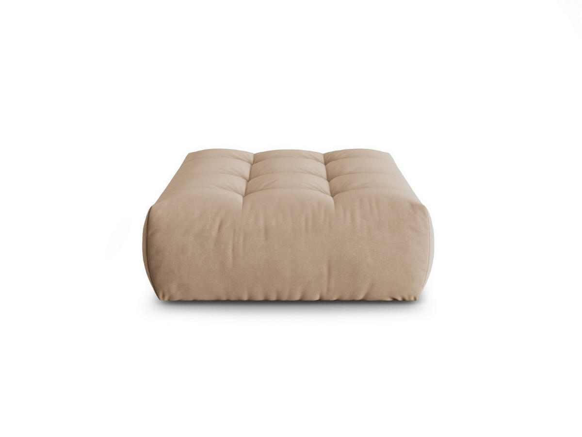 POUF Bloom aus Samt sandfarben - Sandfarben, Textil (101/42/110cm) - Micadoni