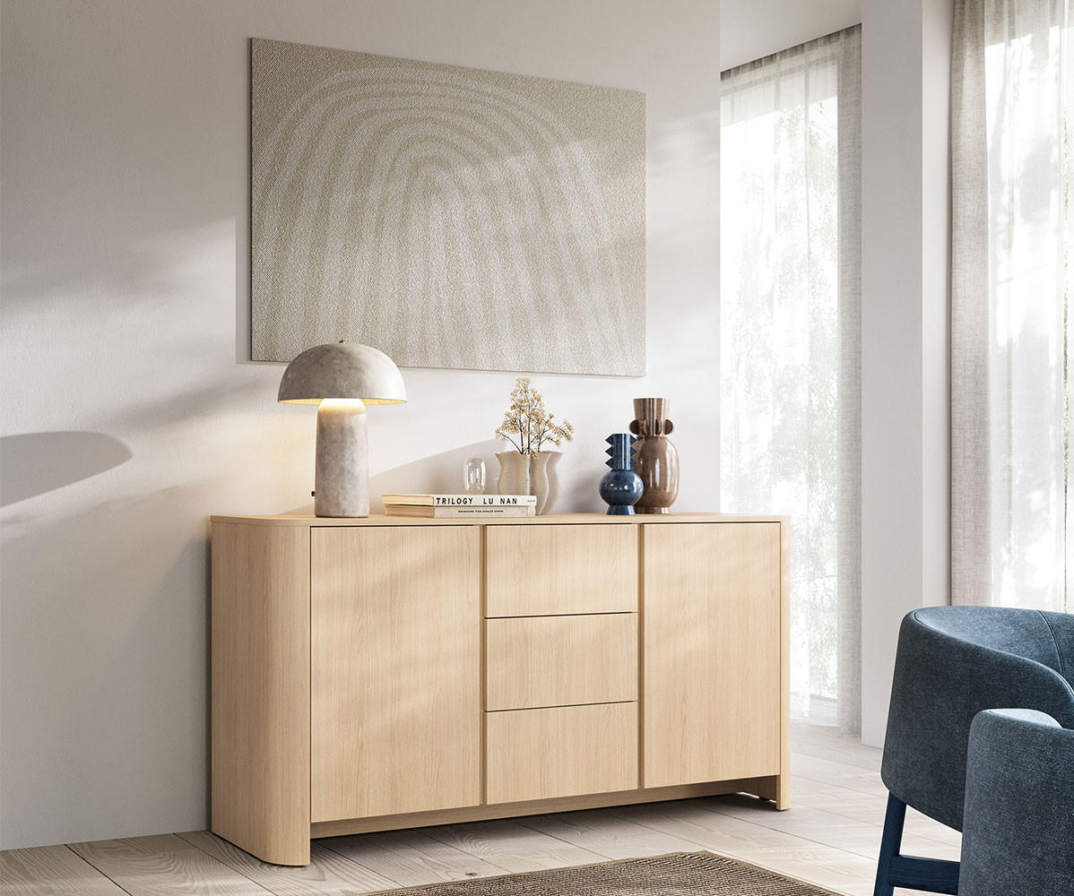 KOMMODE Bari Eiche Vicenza 168 / 39 / 84cm - Eichefarben, Holz/Holzwerkstoff (168/84/39cm) - Feldmann-Wohnen