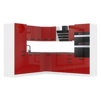 KÜCHE L-Form Stacy, ohne Arbeitsplatten, Rot Hochglanz - Rot, Holz (420/204/60cm) - B BELINI GROUP