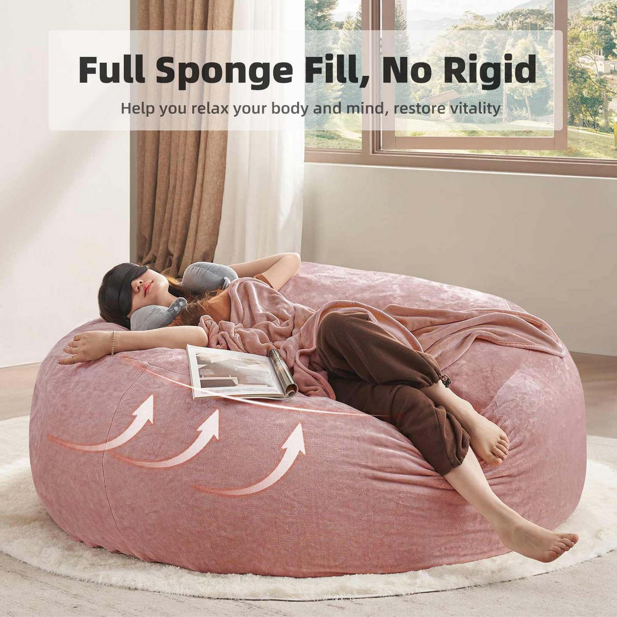 SITZSACKSOFA Pink - Pink, Kunststoff (150/60/150cm) - Beauniv