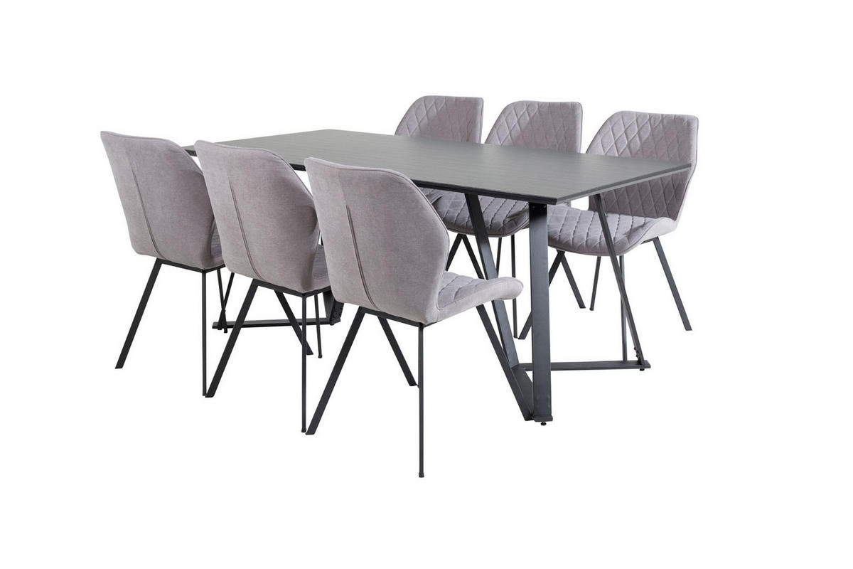 TISCHGRUPPE Grau - Grau, Holzwerkstoff (90/75/180cm) - ebuy24