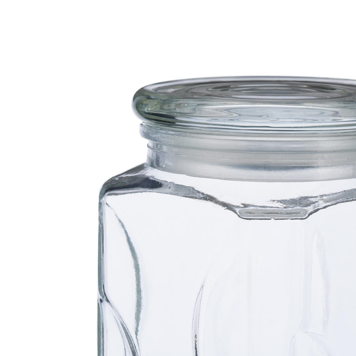 8xVORRATSGLAS - Transparent, Glas/Kunststoff (9.5/14.5/9.5cm) - Relaxdays