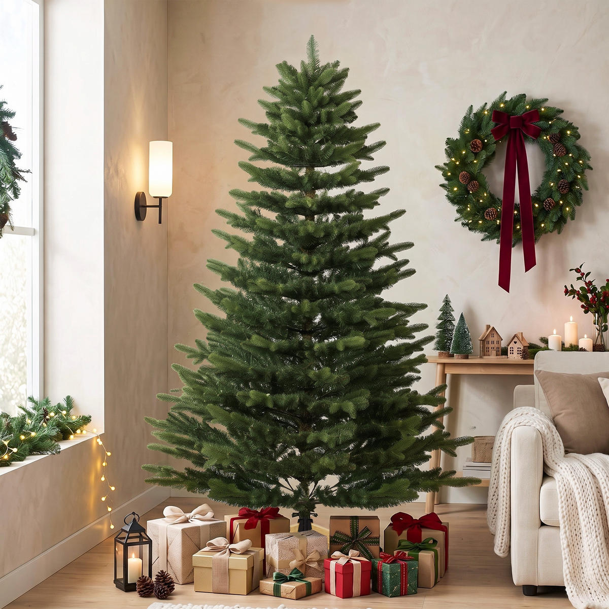WEIHNACHTSBAUM PE PVC Grün - Grün, Kunststoff (180cm) - HOMCOM