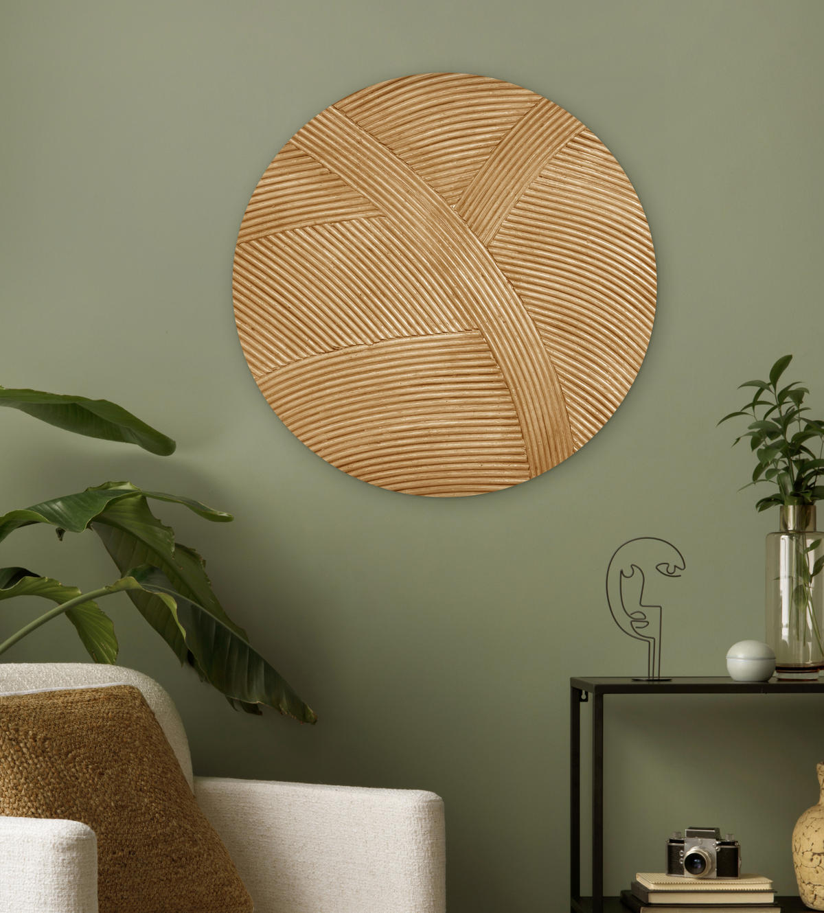 WANDBILD Struktur - Natur - Kunst - Rattan 60x60 cm - Naturfarben, Kunststoff (60/60cm) - MuchoWow
