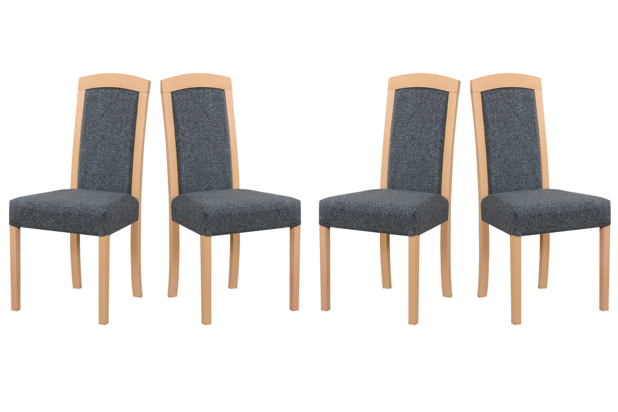 ESSZIMMERSTUHL - Set 4x Roma 7, sonoma, hygge 96  - Dunkelgrau/Sonoma Eiche, Holz (45/96/41cm) - Leaf Design