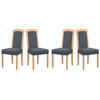 ESSZIMMERSTUHL - Set 4x Roma 7, sonoma, hygge 96  - Dunkelgrau/Sonoma Eiche, Holz (45/96/41cm) - Leaf Design