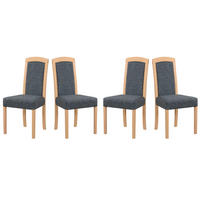 ESSZIMMERSTUHL - Set 4x Roma 7, sonoma, hygge 96  - Dunkelgrau/Sonoma Eiche, Holz (45/96/41cm) - Leaf Design