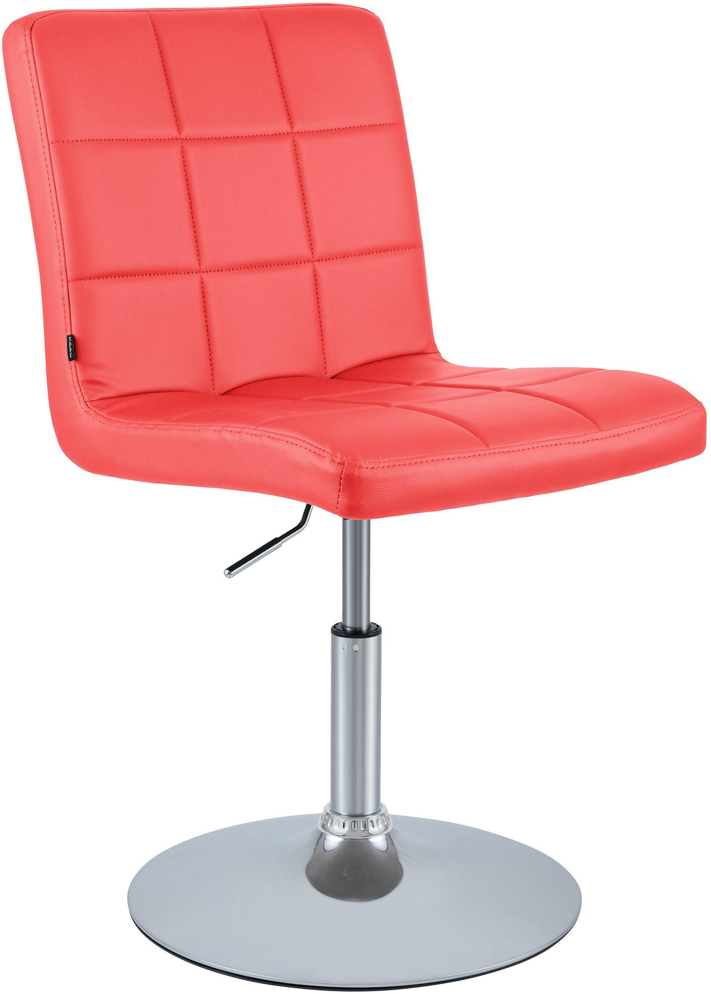 DREHSTUHL Lederlook Rot - Chromfarben/Rot, Textil/Metall (44/81/55cm) - CLP