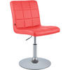 DREHSTUHL Lederlook Rot - Chromfarben/Rot, Textil/Metall (44/81/55cm) - CLP