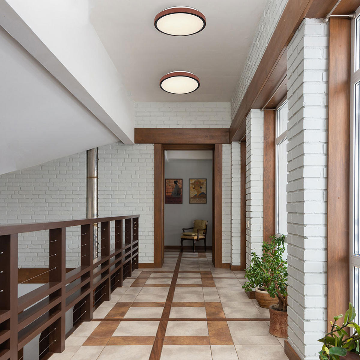 LED DECKENLEUCHTE Aluminium Braun - Braun, Metall (30/30/8cm)