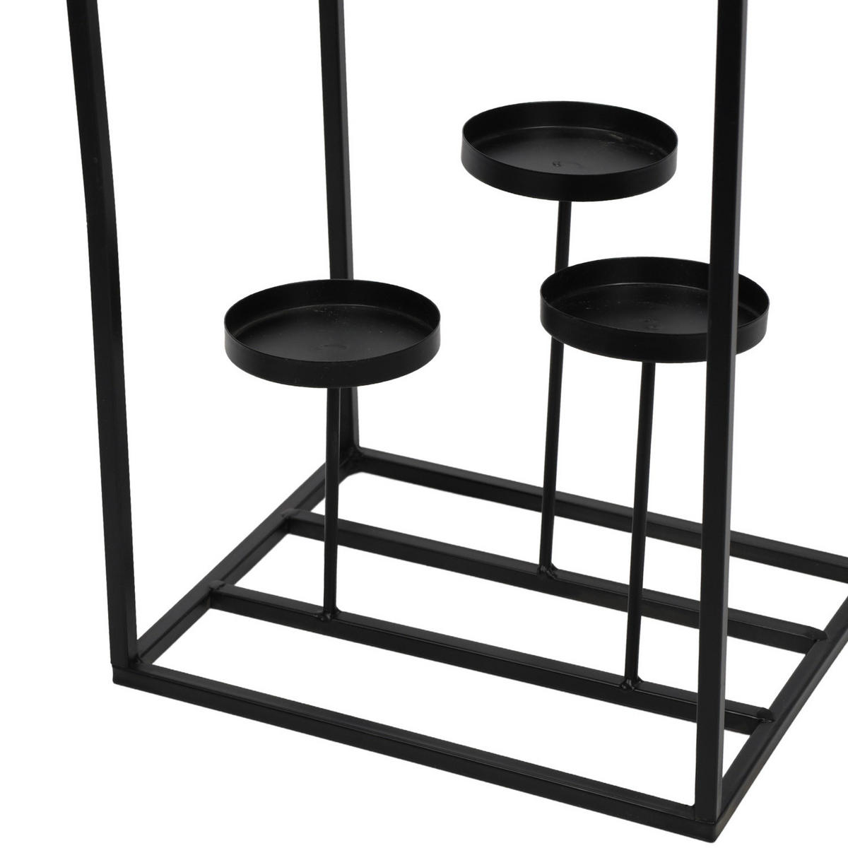 TEELICHTHALTER aus Metall 24/20/36 cm - Schwarz, Metall (36cm) - Home Styling Collection