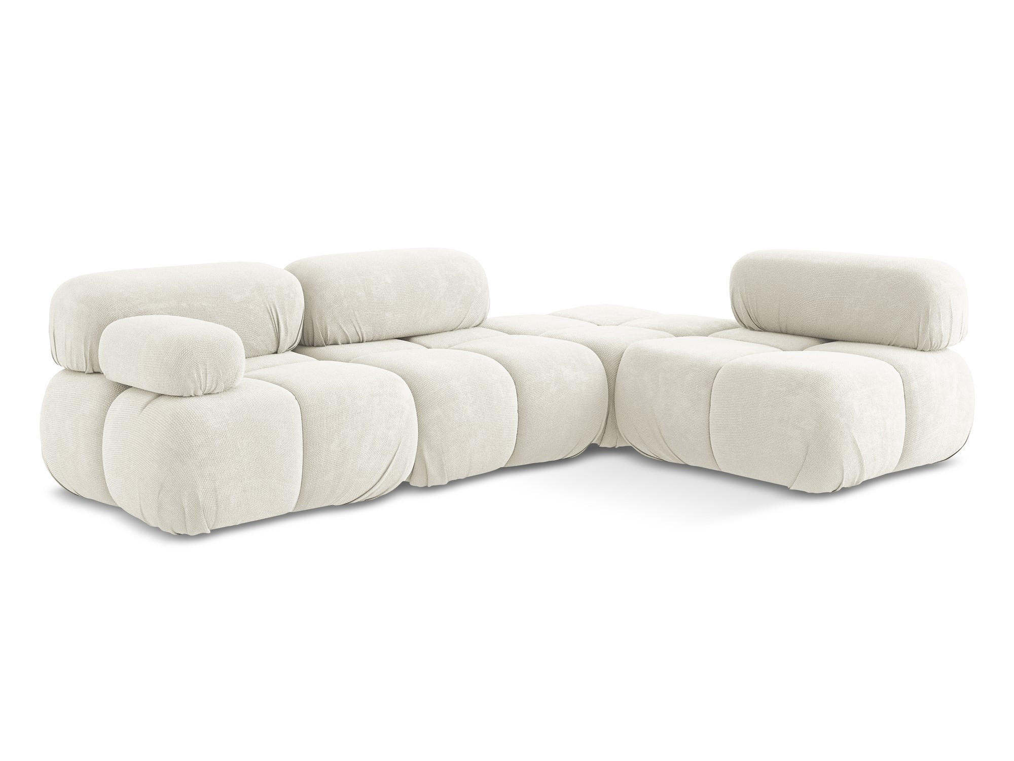 ECKSOFA Rechts Chenille Stoff Weiß - Pink/Schwarz, Kunststoff/Textil (285/190cm) - Makamii