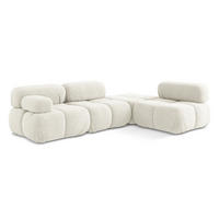 ECKSOFA Rechts Chenille Stoff Weiß - Pink/Schwarz, Kunststoff/Textil (285/190cm) - Makamii