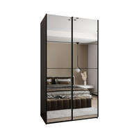 SCHWEBETÜRENSCHRANK 245,5/130/64 2-türig - Schwarz, Holz/Metall (130/245/64cm) - Abiks Möbel