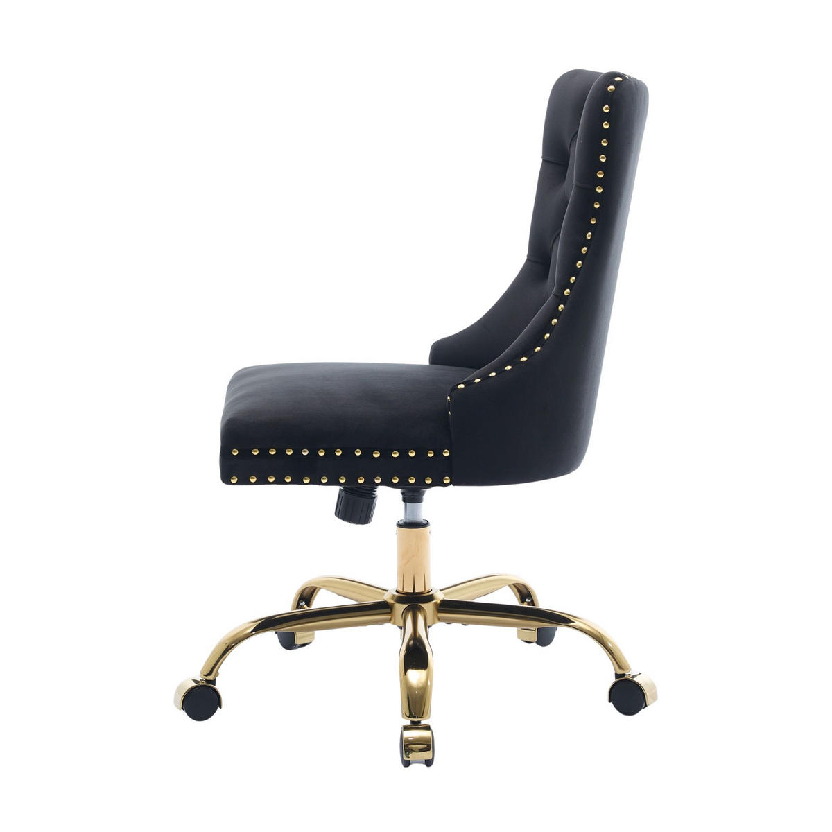 DREHSTUHL samt schwarz höhenverstellbar 360grad - Schwarz, Textil (63/98/50cm) - Urban Meuble