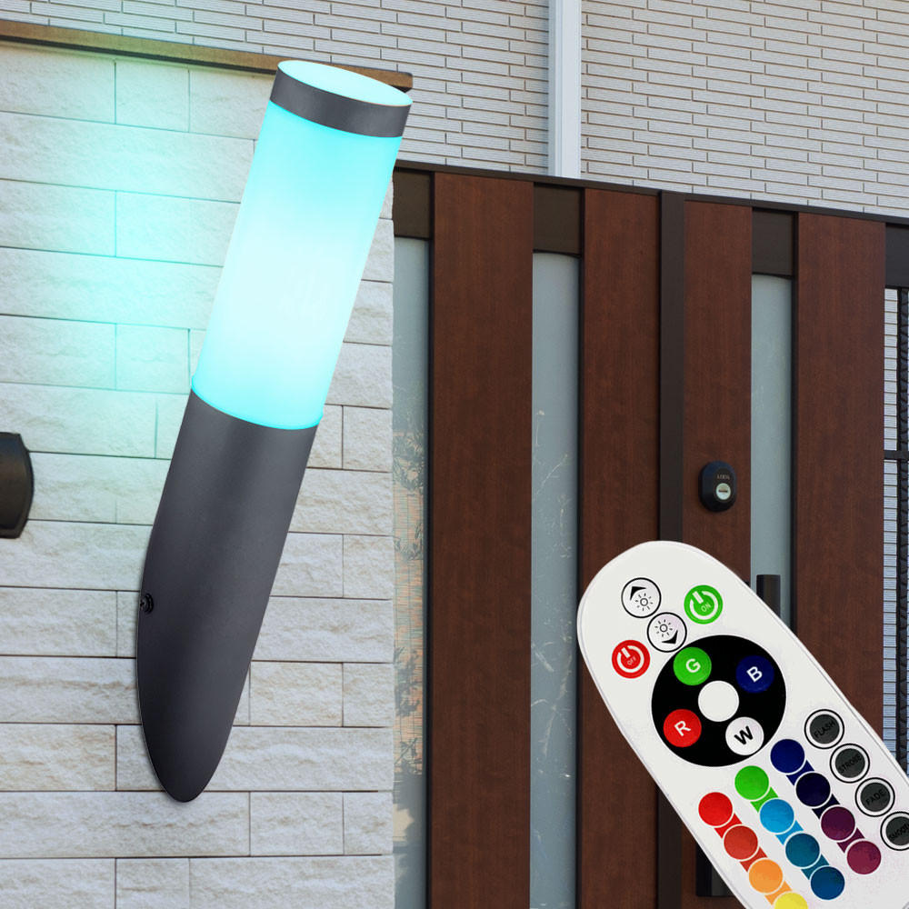 LED AUSSEN-WANDLEUCHTE Edelstahl Anthrazit - Anthrazit, Metall (7.6/39/17cm) - Globo Lighting