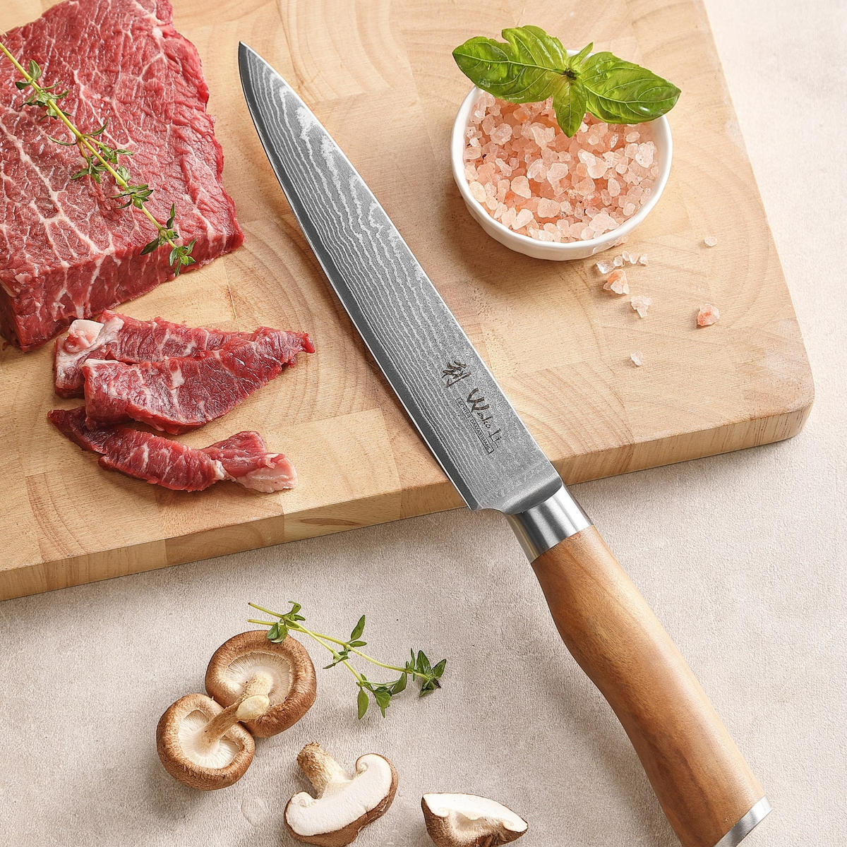 TRANCHIERMESSER 17 cm - Braun, Holz/Metall (30cm) - Wakoli