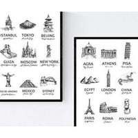 POSTER Set Mit 2 Wunder Der Welt A3 Rahmenlos - Klar, Papier (29.7/5/42cm) - Nacnic