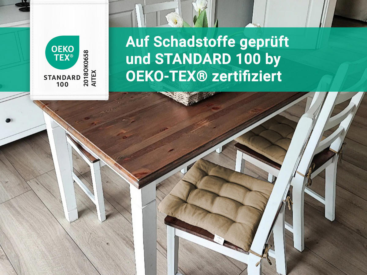 STUHLKISSEN, 4er-Set, 40x40 cm, 100% Polyester, Braun - Hellbraun, Textil (40/40/3cm) - Zollner