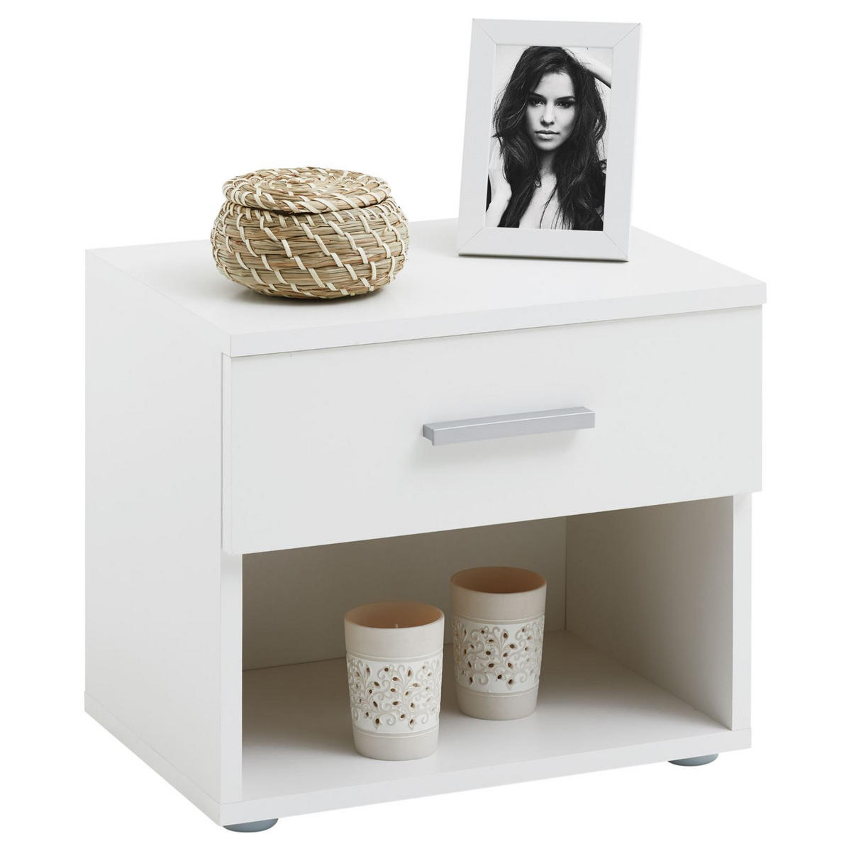 NACHTTISCH MARY 2ER-SET - Weiß Hochglanz, Holzwerkstoff (42/38/30cm) - CARO-Möbel