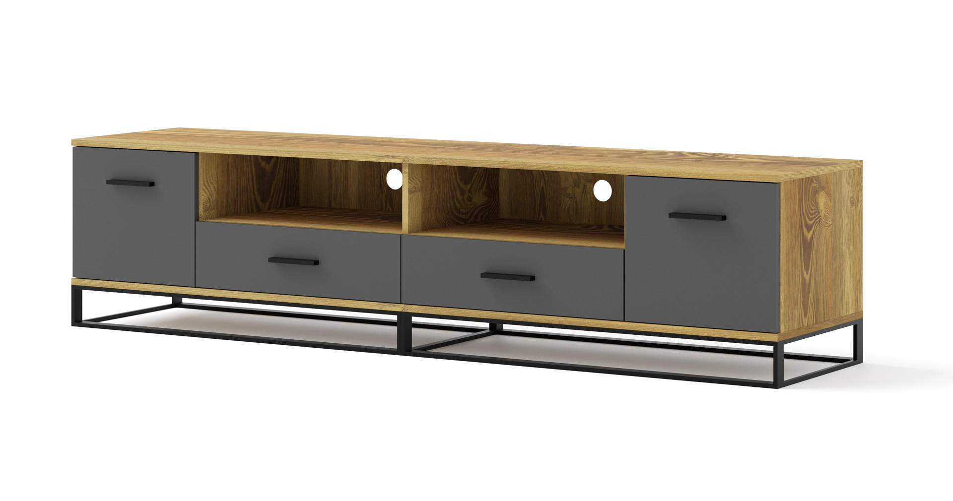 Raumhirsch Furniture TV Schwarz 190x45x42 cm