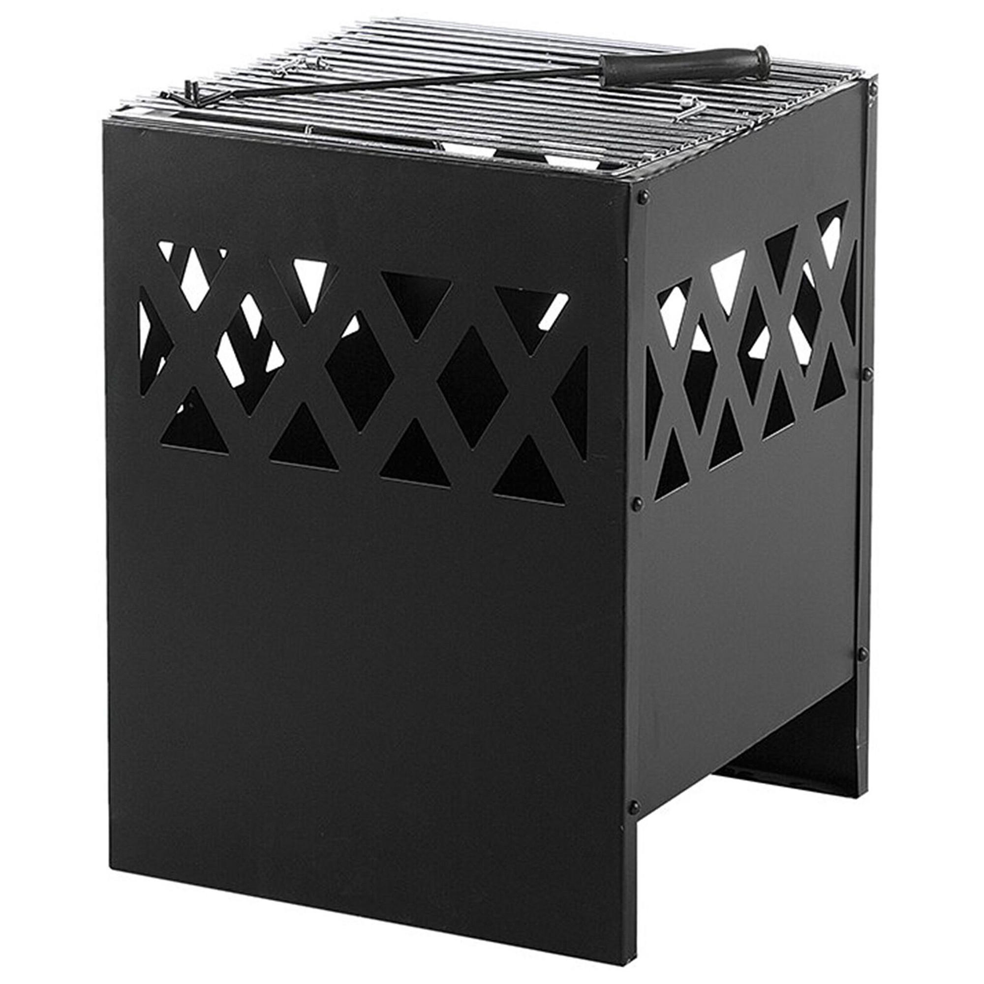 FEUERSTELLE Stah schwarz quadratisch Shiga - Schwarz, Metall (40/53/40cm)