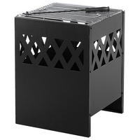 FEUERSTELLE Stah schwarz quadratisch Shiga - Schwarz, Metall (40/53/40cm)