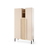 KOMMODE Sinus in Beige, Eiche & Marineblau Hochkommode - Braun, Holzwerkstoff (80/200/120cm)