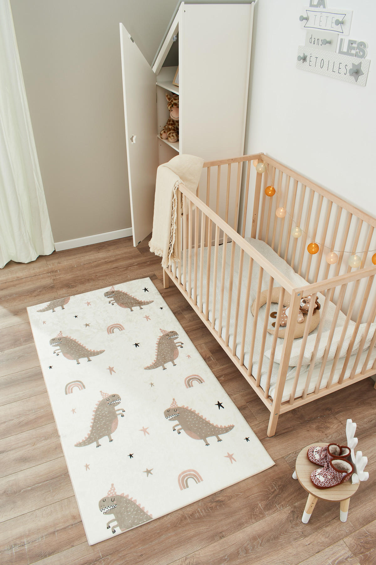 KINDERTEPPICH mit grünem Dinosaurier-Muster Happy 80x150 cm - Grün, Textil (80/150cm) - Nazar Rugs