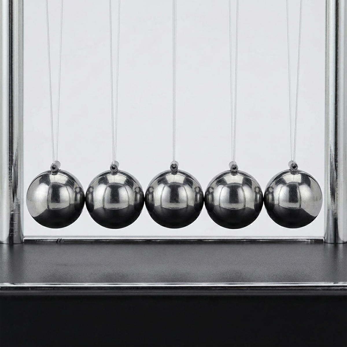 KULPENDEL Svart Silver 5 kulor metall - Multicolor, Metall/Plast (11.5/13.5/13.5cm) - Relaxdays