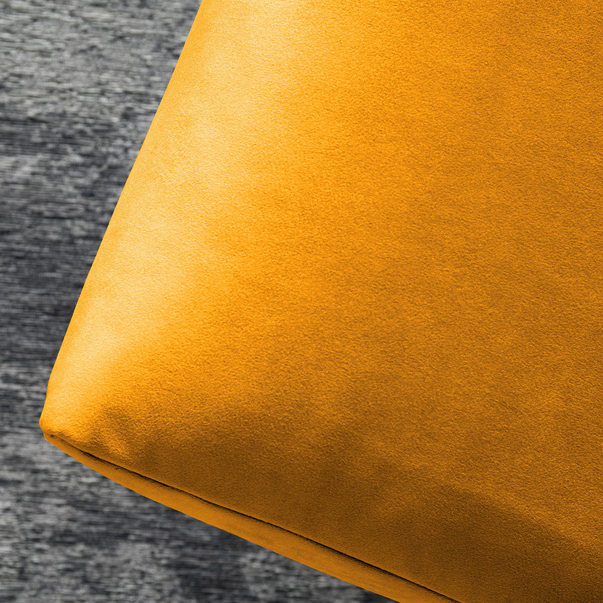 POLSTERHOCKER mit Kreuzfuß - Gelb/Schwarz, Textil/Metall (51/37/41cm) - home24