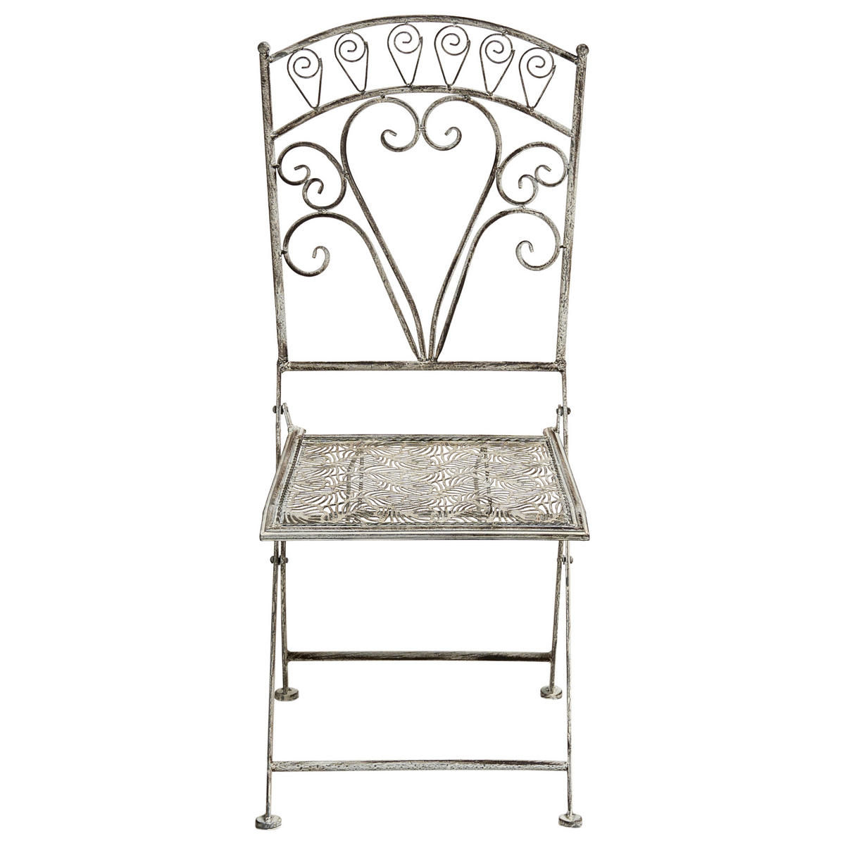 GARTENSTUHL 2er-Set Grau Nurra - Grau, Metall (42/92/47cm) - Beliani