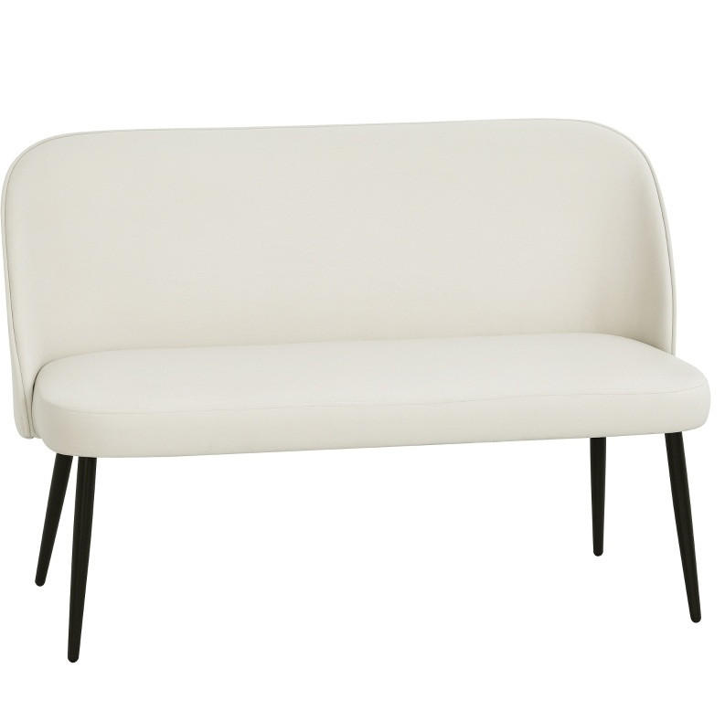 2-SITZER 127/63/84.5 cm Beige aus Metall und Eukalyptusholz mit samtartigem Bezug - Beige, Metall (63/84.5/127cm) - OKMYHOME
